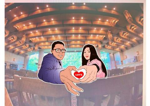 二乂三 - 情侶現照簡易人物描繪