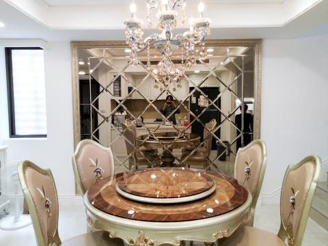 家馨室內設計公司 - 新古典設計，華麗燈飾與餐桌