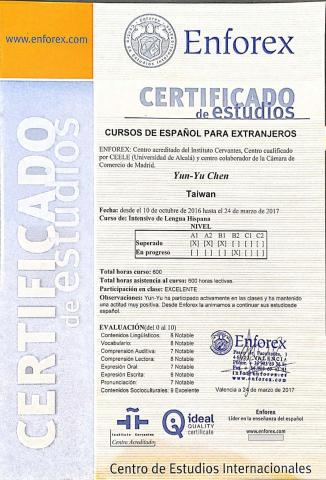 SPO結奈 - 西文語言能力證明