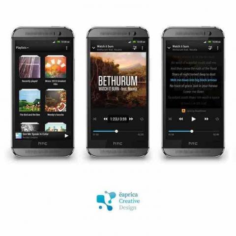 Eaprica creative design - HTC Sense 50 mobile UI design
Music application