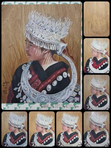 張慧欣 - 薄木版-藏族女孩