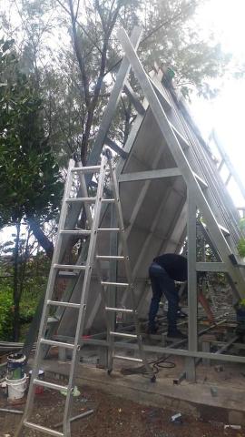 圓立工程行 - 位於花蓮海岸線一間名宿的三角屋施工圖