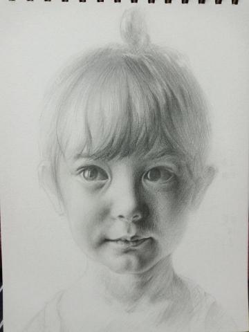 胡益彰 Jess Hu - 鉛筆素描 2020完結作品-女兒