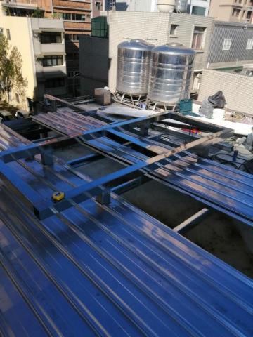 宏源工程 - 頂樓加蓋防水，外加水塔架 