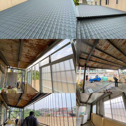 温銘伍 - 更換漏水 琉璃瓦 後院改室內