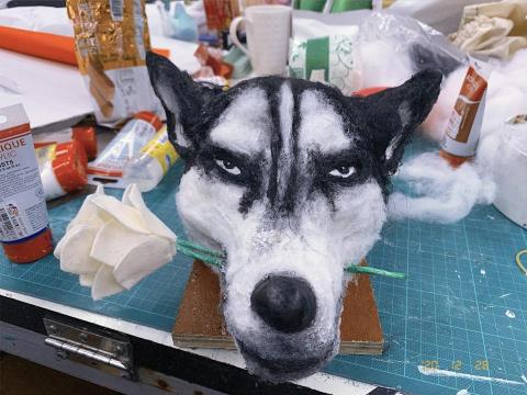 楊昀蒨 - 30*40立體狗頭模型