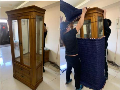 易成精緻搬家 - 玻璃櫃基本的包裝 易成精緻搬家 - 玻璃櫃基本的包裝