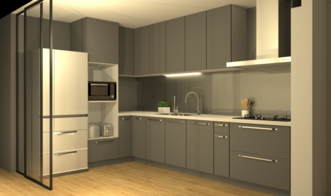  - ３Ｄ渲染示意圖　（廚房，台北案場）