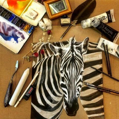 李宜庭 - 斑馬壓克力／八開