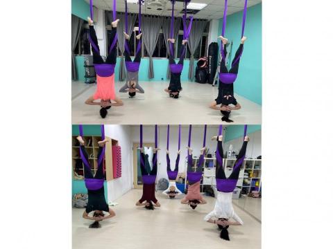 🕊BeFree🌼皮拉提斯/核心訓練/體重管理🍎 - 空中伸展課程-年紀最長60歲的辣嬤都能輕鬆在空中倒掛
