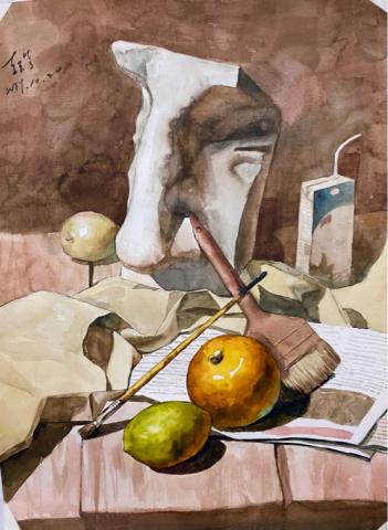 宋元亨 - 石膏水彩示範