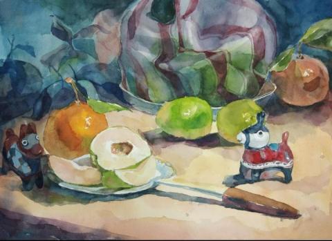 吳伯霖 - 照片練習，水彩