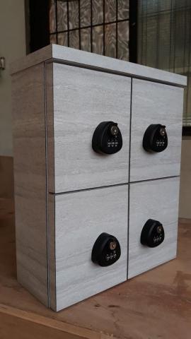 木工裝潢  - 簡易4格密碼箱2(Line同手機號碼)