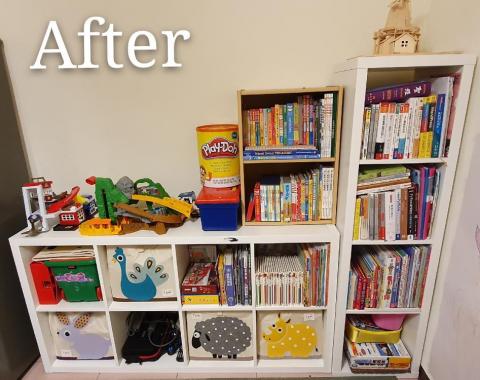心.整理▪︎Fiona▪︎ - 將大人與小孩的書籍，分類後定位收納。