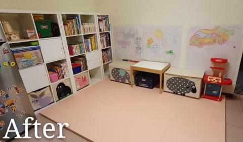 心.整理▪︎Fiona▪︎ - 讓書籍、玩具擁有確切所屬的位置，除了善用收納箱，更要讓孩子能隨收隨玩，找回平緩的地板走道。