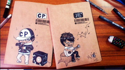 小花花的筆尖國度(加line請先告知 謝謝！） - 筆記本封面插畫(手繪)