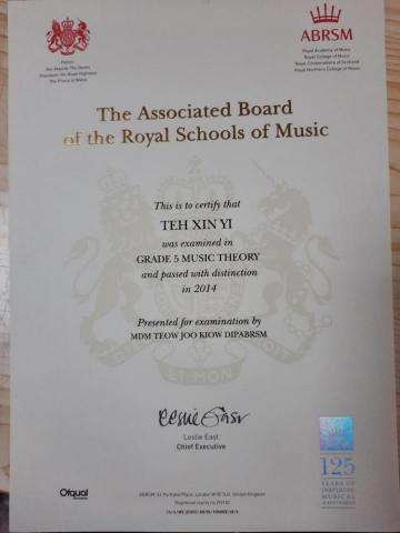 Trista - ABRSM Grade 5 Music Theory