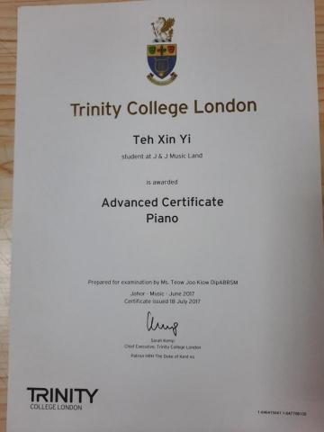 Trista - Trinity College London Advanced Certificate Piano