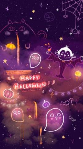 yuan._yuan.___ - 2020.10 萬聖節 / 手機桌布繪製 / procreate繪製