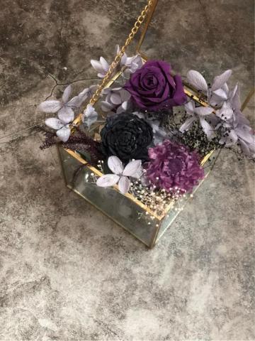 拾空花藝 - 不凋花 「法式珠寶盒-時尚烟紫」