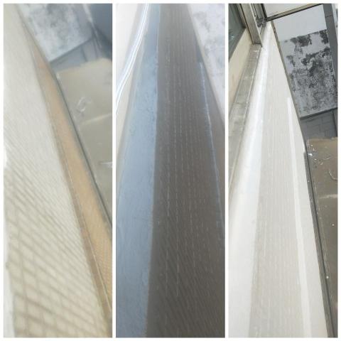 晴鏵修繕--施作面--天地牆水泥-角木架設-屋頂防水-油漆 - 5樓外牆施作防水（無毒）