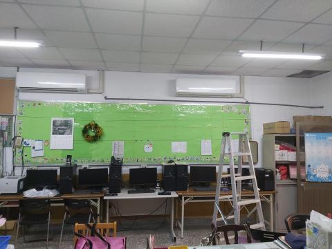 小陳師傅 - 新竹國小-三菱冷氣施工及管槽施作