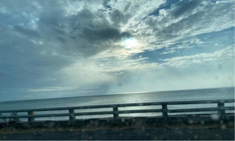 麋鹿森林 - 大海與天空合而為一，陽光懶懶地撒在海上