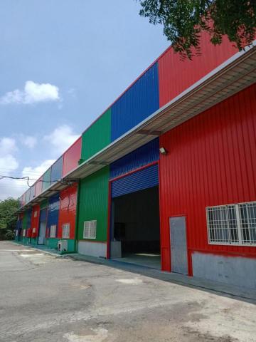 偉傑油漆工程行 - 工廠門面浪板分色噴漆完成