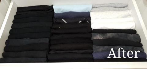 心.整理▪︎Fiona▪︎ - 摺疊後直立收納，除了方便拿取，也能有效減少衣服復亂的情況發生。