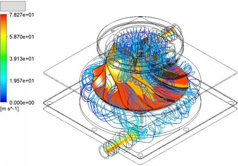 IEer 耶爾工創 - 渦輪抽風機進行流場(CFD)分析，計算葉片抽風效率並進行設計改善