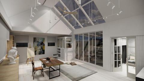 米亞室內/建築3D繪製 - 畫室設計/渲染
