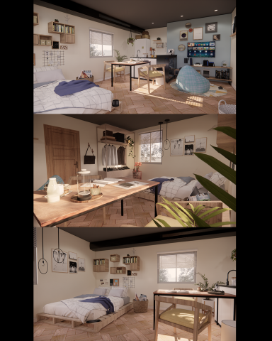 米亞室內/建築3D繪製 - 遊戲場景建模/渲染