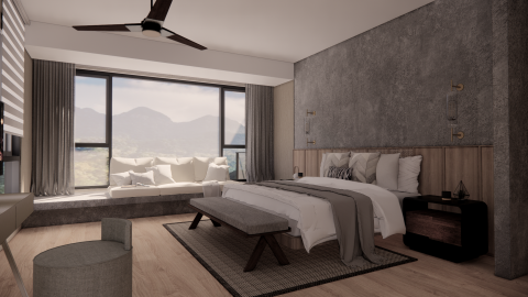米亞室內/建築3D繪製 - 主臥室設計