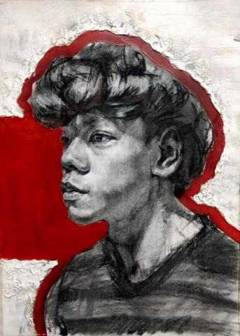 吳伯霖 - 炭筆+壓克力+補土