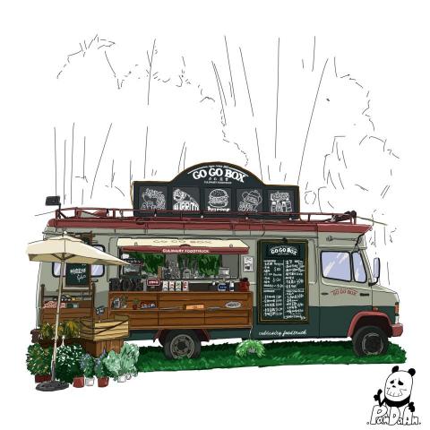 PandaAn - 店家線條插畫上色