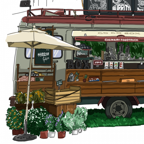 PandaAn - 店家線條插畫上色