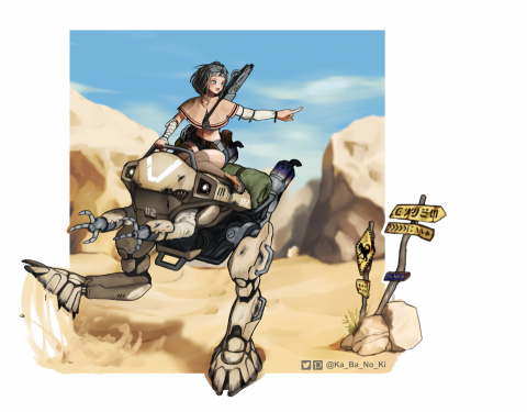 李泓樺 - 日系角色+背景範例，厚塗。