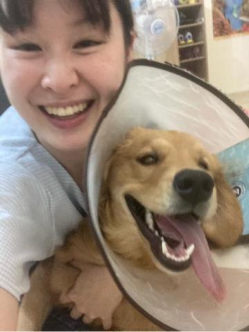 搖屁屁寵物美容民宿（不關籠） - 我好喜歡保母姐姐 我知道她對我有愛耶