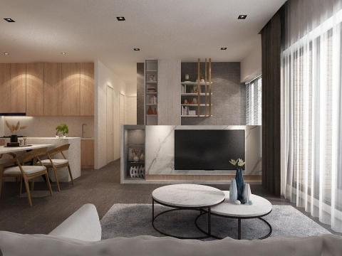 滴滴工作室 - 客廳3D渲染