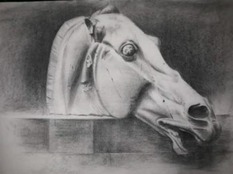 黎佳韻 - 碳筆素描