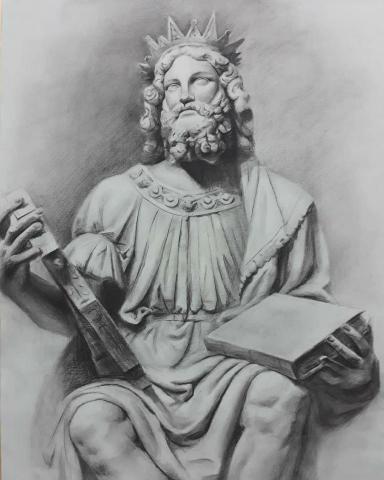 黎佳韻 - 碳精筆素描