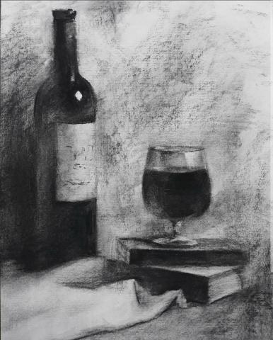 黎佳韻 - 碳筆素描