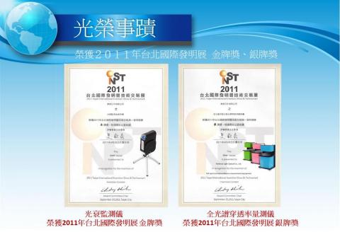 好點子產品開發 - 2011年主導兩件研發案,幫助公司獲得台北國際發明金牌及銀牌獎。 好點子產品開發 - 2011年主導兩件研發案,幫助公司獲得台北國際發明金牌及銀牌獎。