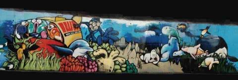 蚊哥手創工作室 - 大型彩繪（噴漆）- 台南四草大橋下（政府案）