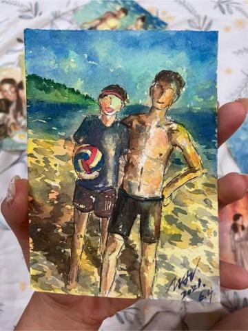 大宛 - 水彩似顏繪