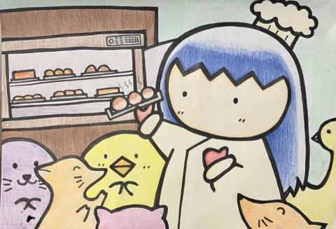 米納米 （南希） - 手繪兒童風插畫
（媒材-色鉛筆、奇異筆）