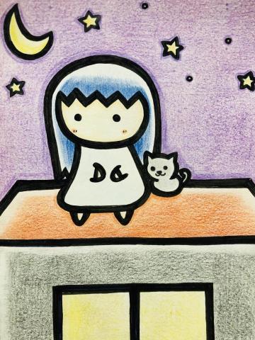 米納米 （南希） - 手繪兒童風插畫
（媒材-色鉛筆、奇異筆）