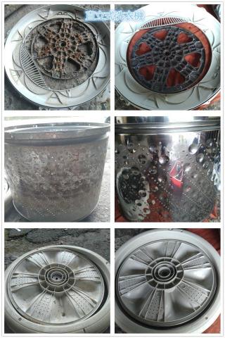 水立方居家清潔 洗冷氣 洗洗衣機 水塔 水管 抽油煙機 - 直立式洗衣機，清洗前後比對