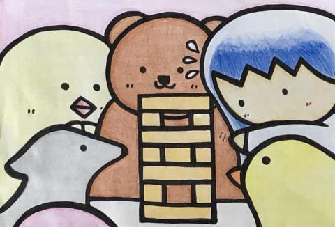 米納米 （南希） - 手繪兒童風插畫
（媒材-色鉛筆、奇異筆）