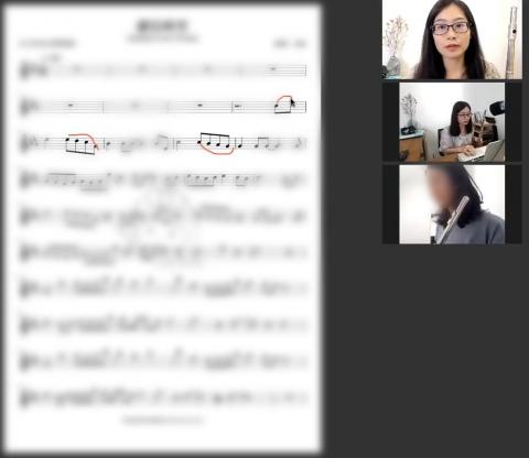人間猫長笛音樂NekoMou_Flute - 為業界很早就開始研究線上收音的音樂老師，線上課提供良好的畫面，多個角度觀看，以及即時與學生進行譜面研究。